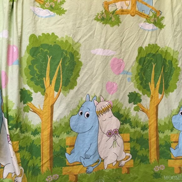 Moomin Floren Characters Twin  Flat Sheet & Duvet Bedding Hippo Kawaii Animation - Picture 2 of 5